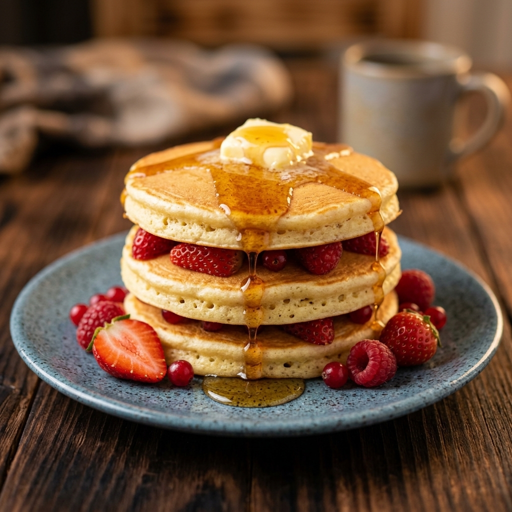 Hot Cakes con Frutos Rojos