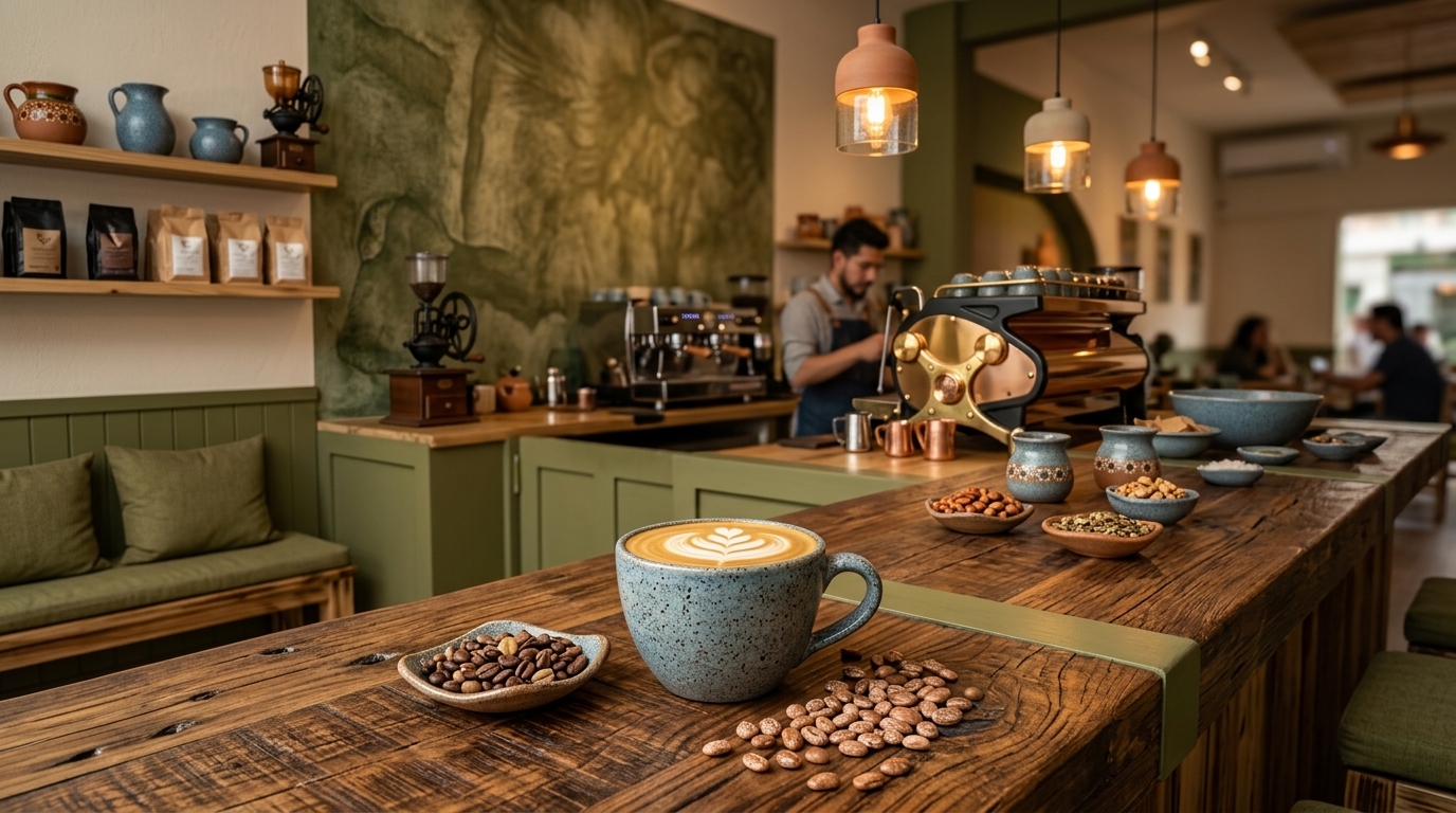 Interior y Barra de Bruno's Café